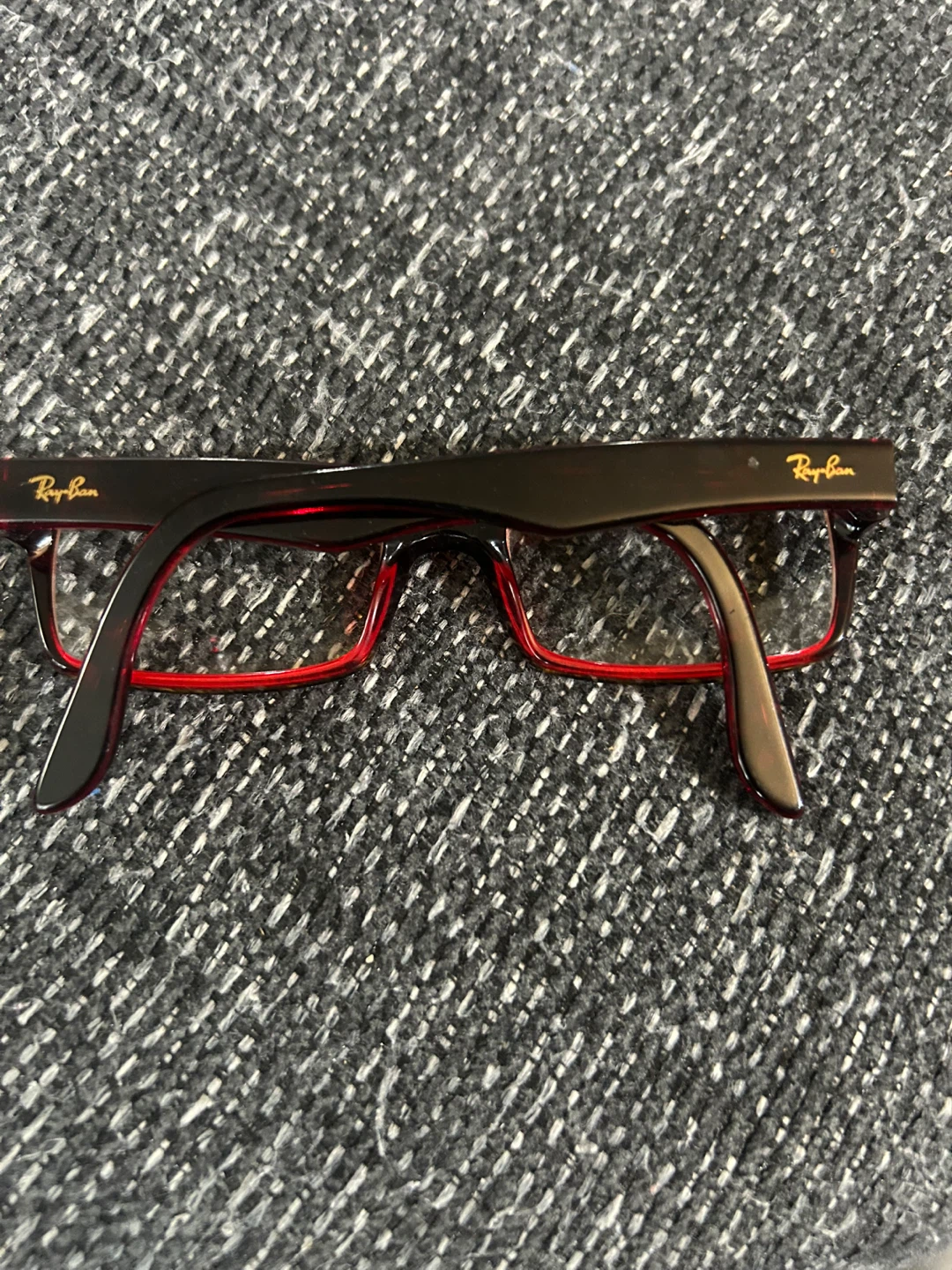 Ray-Ban Eyeglasses Red & Black Full Rim Rectangular 51019 140 - photo 2