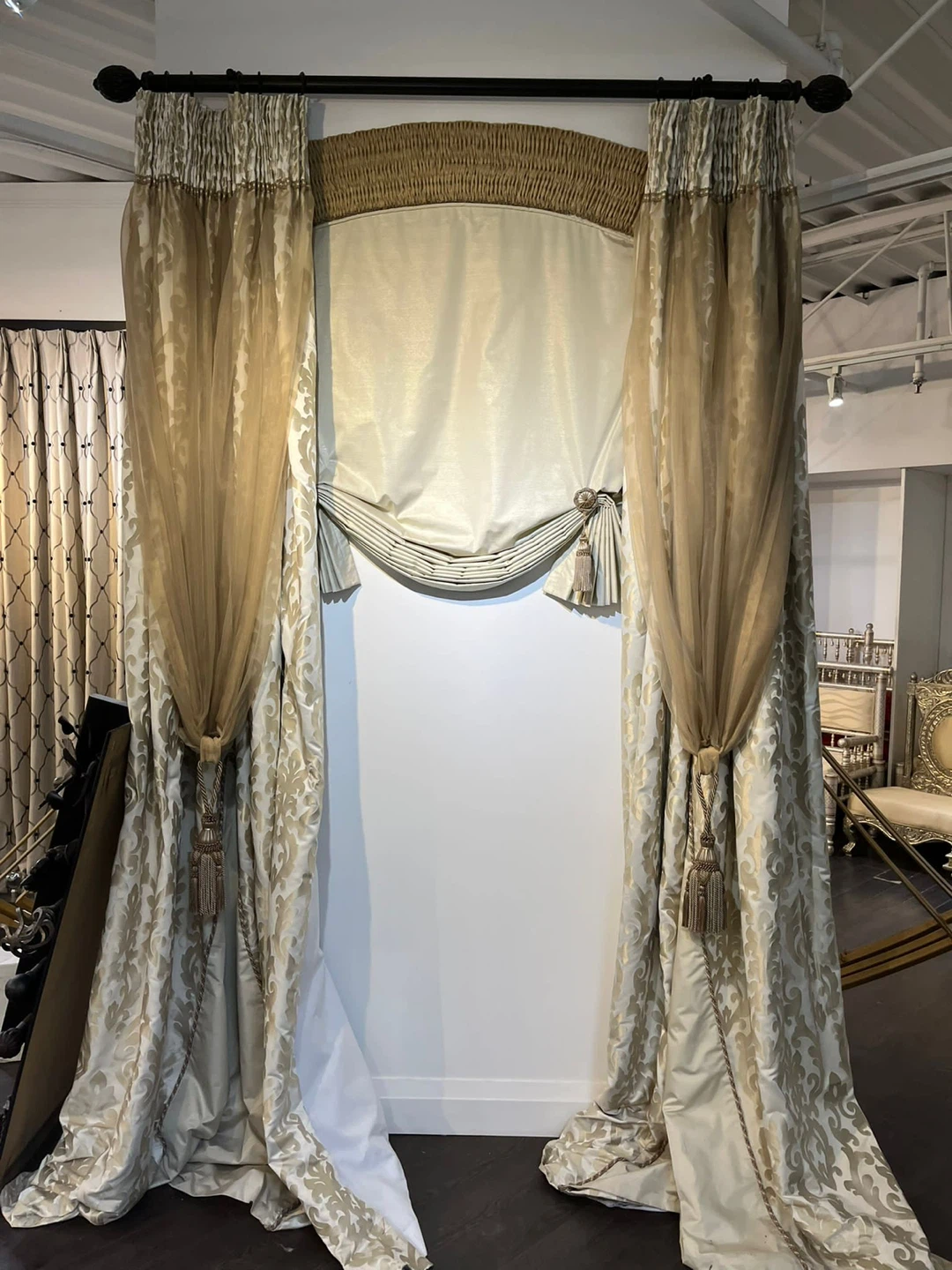 Decorative Window Valance and Curtains Set
