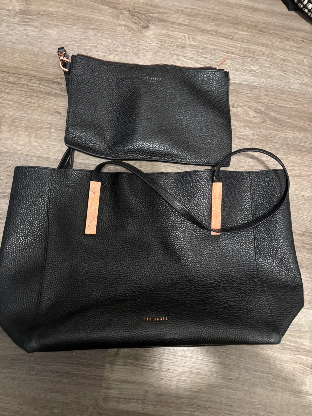 Ted Baker Black Tote Bag with Pouch