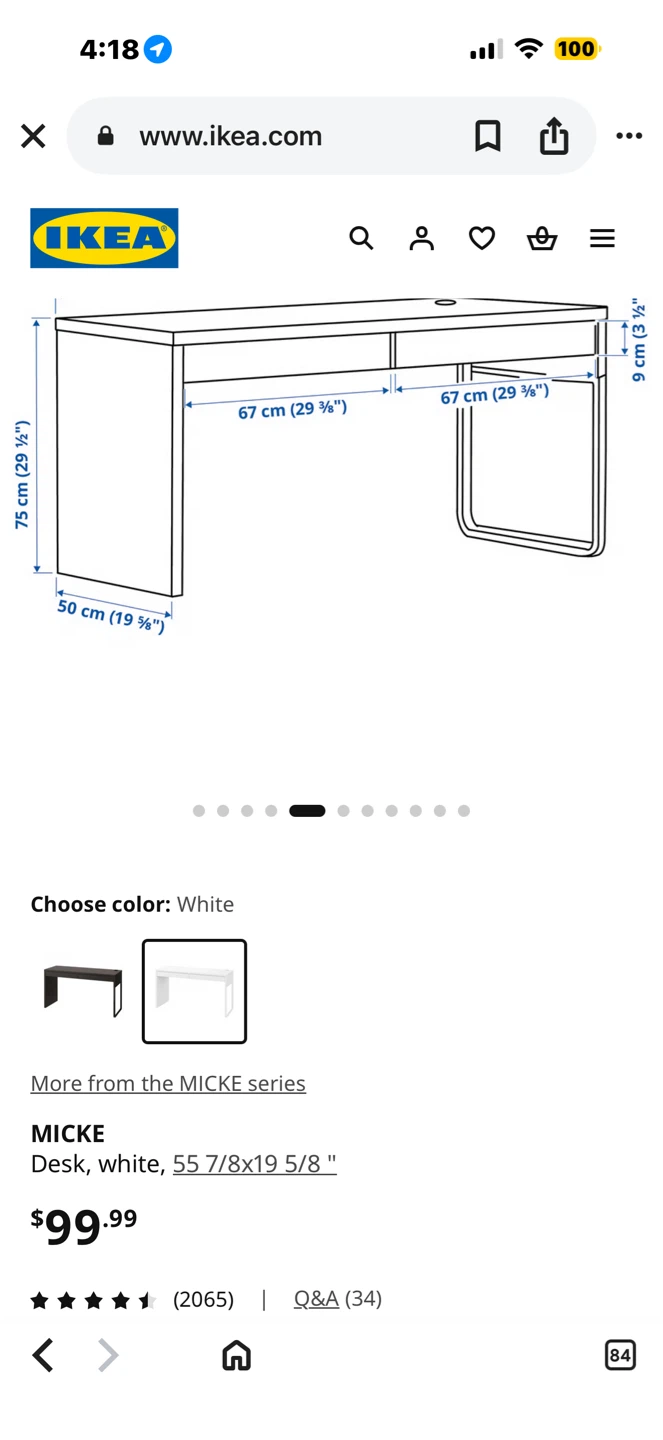 IKEA Micke Desk - White - photo 3