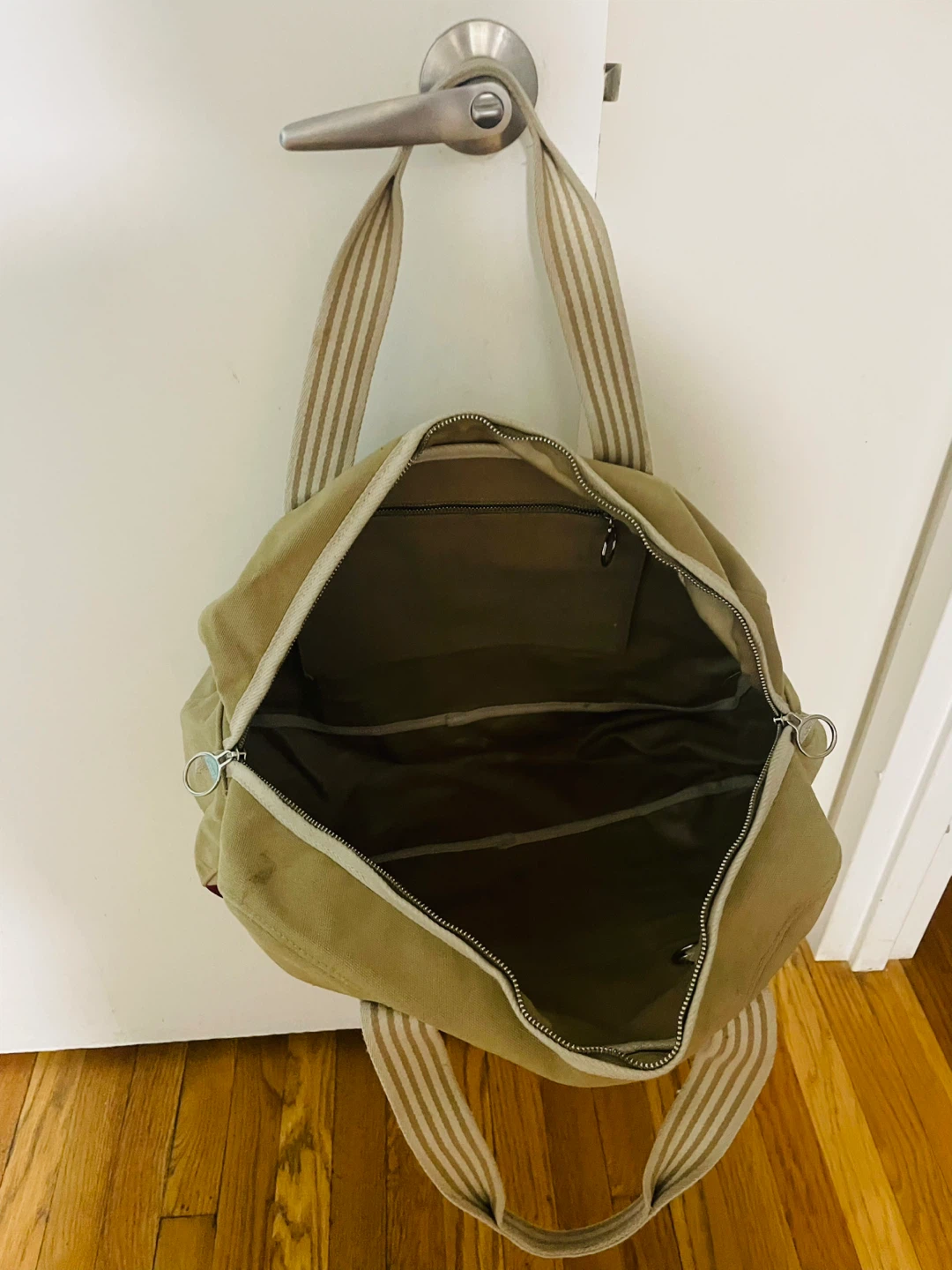 Lacoste Khaki Duffle Bag with Crocodile Logo - photo 2
