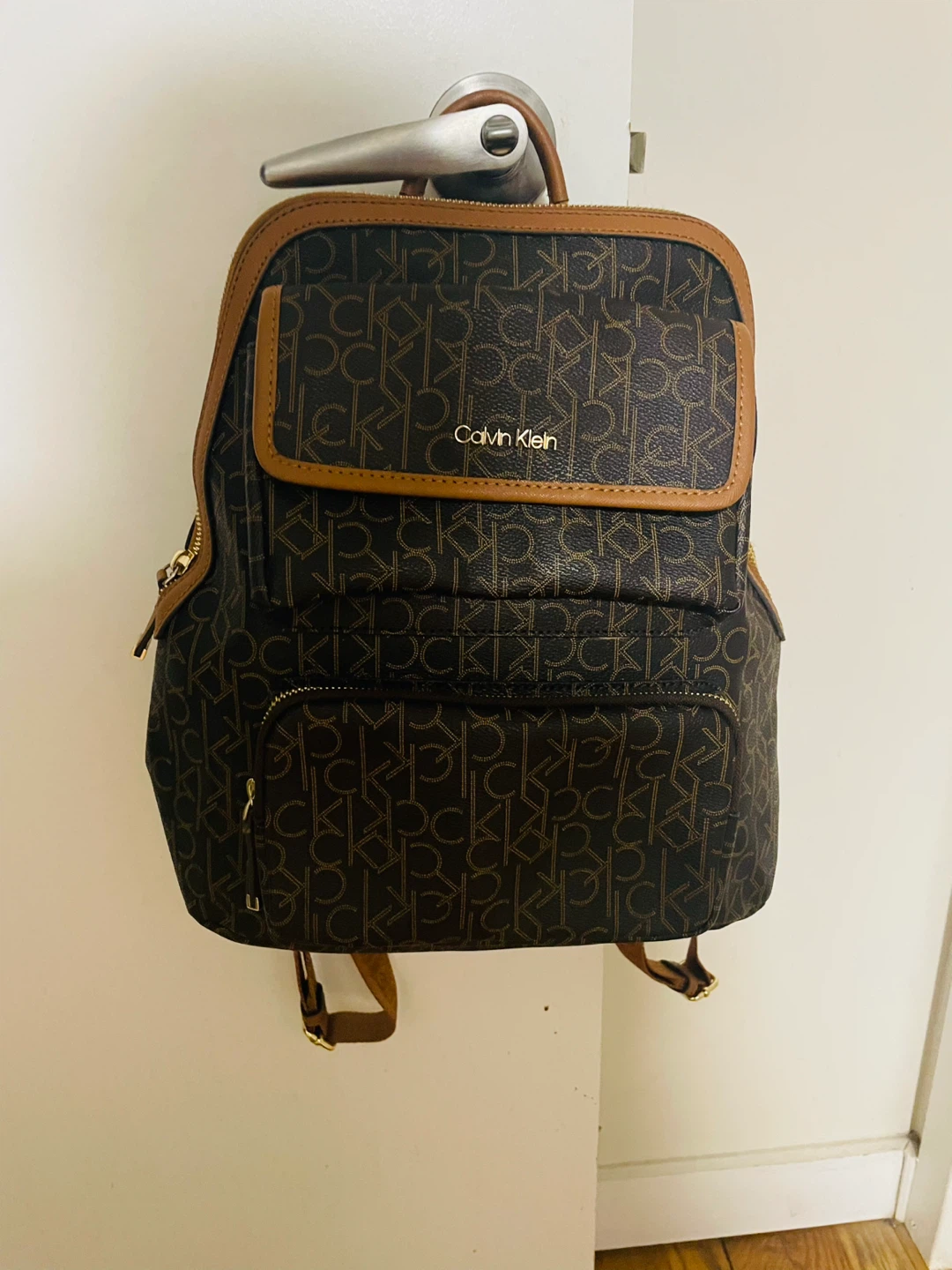 Calvin Klein Brown Monogram Backpack