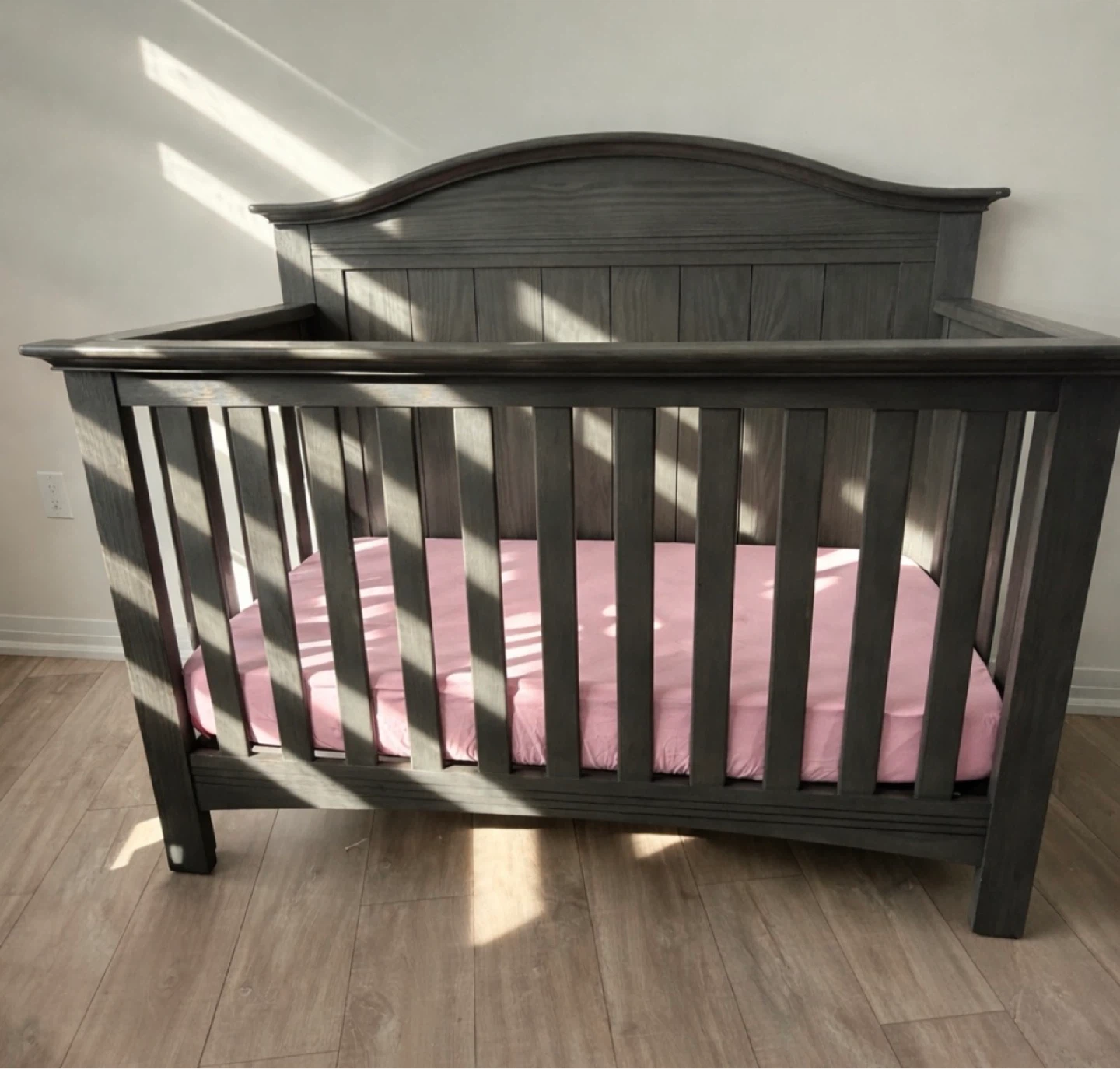 Grey Wooden Crib