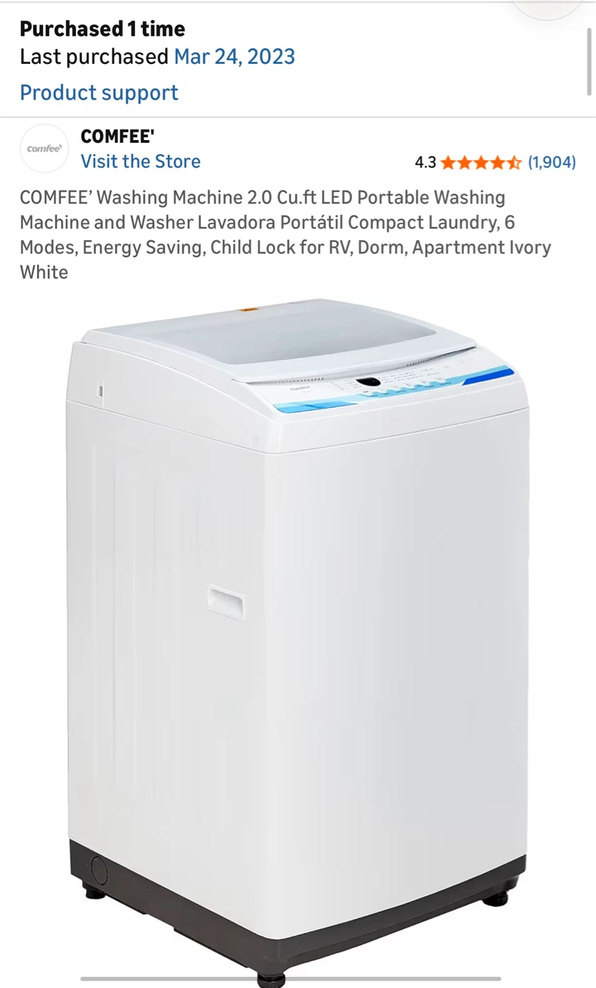 COMFEE' Portable Washing Machine - 2.0 Cu.ft, Ivory White - photo 2