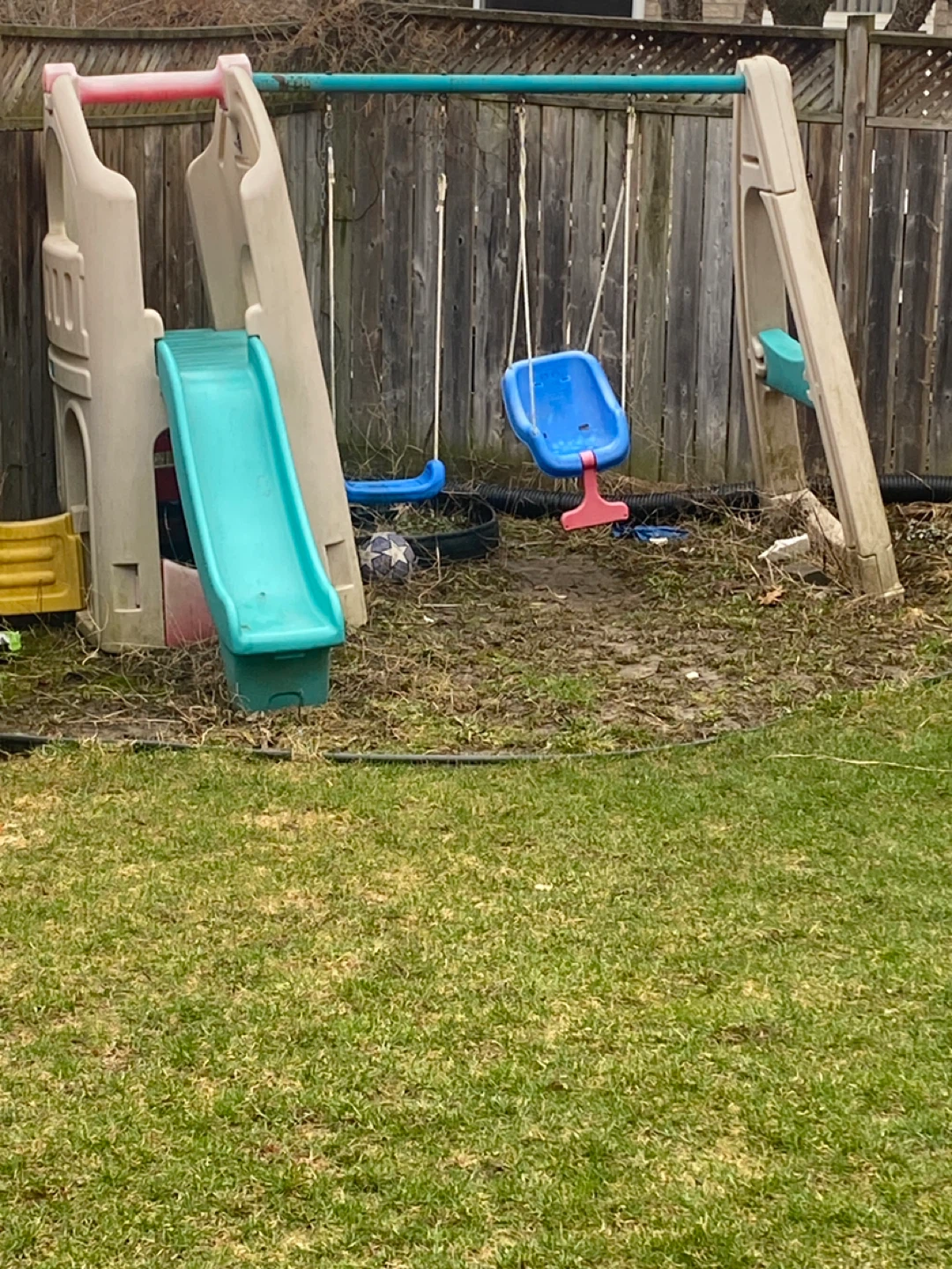 Plastic Kids Play Structure with Slide and Swing