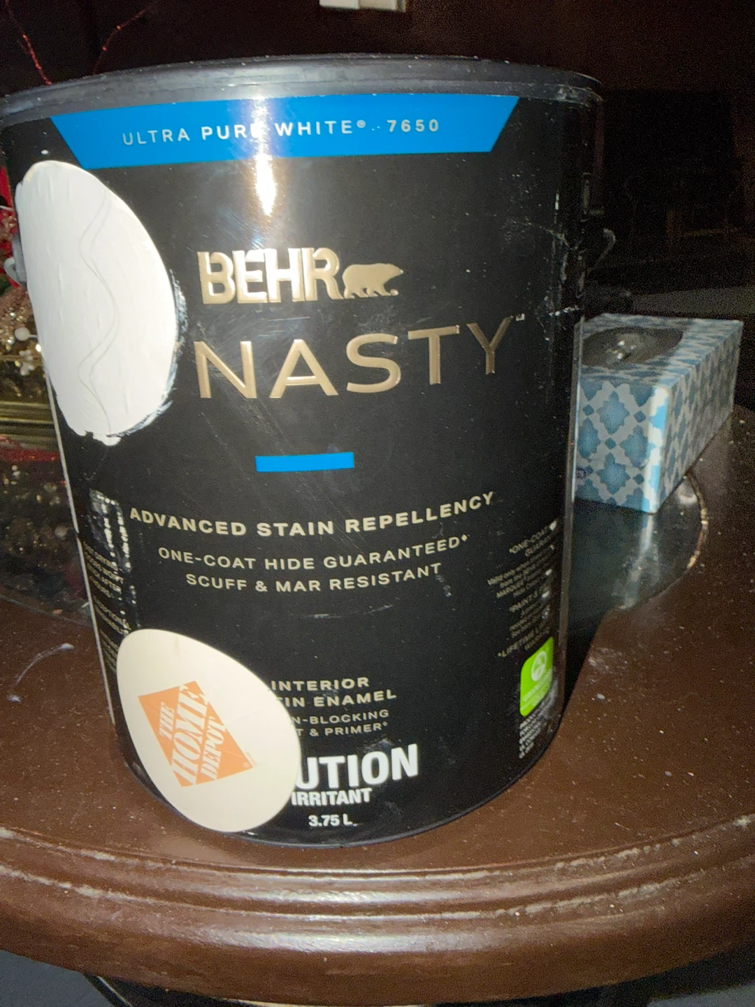 BEHR NASTY Ultra Pure White Interior Enamel Paint