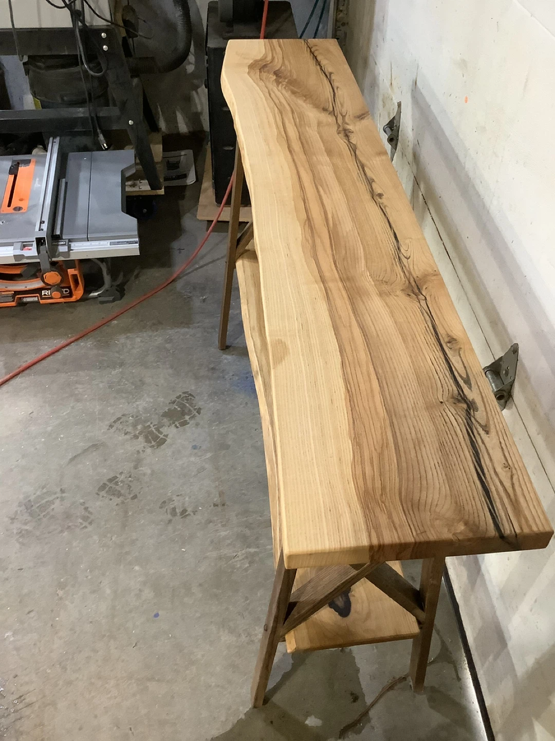 Live Edge Wood Console Table with Shelf - photo 3