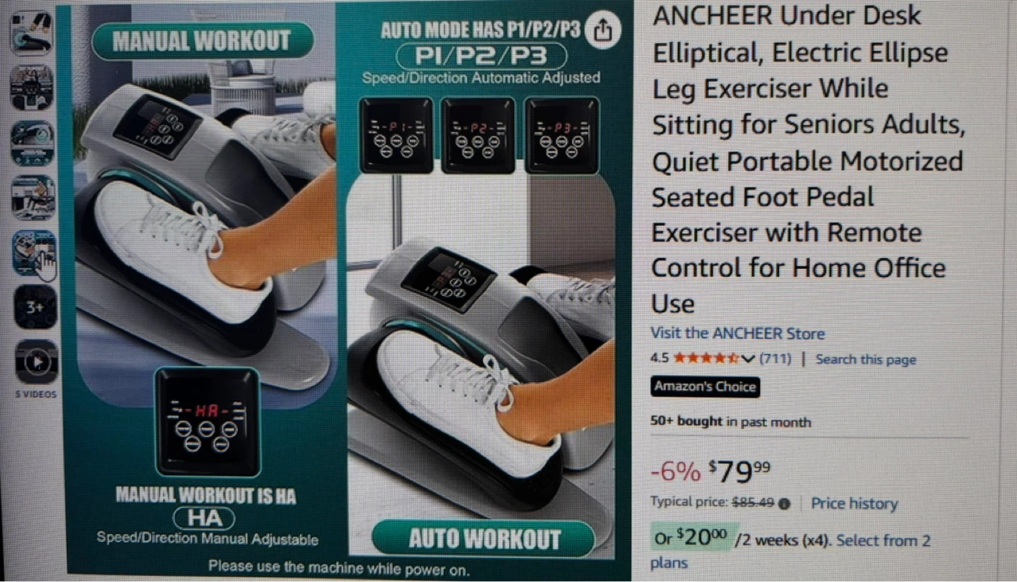 Ancheer Under Desk Elliptical Electric Leg Exerciser - photo 3