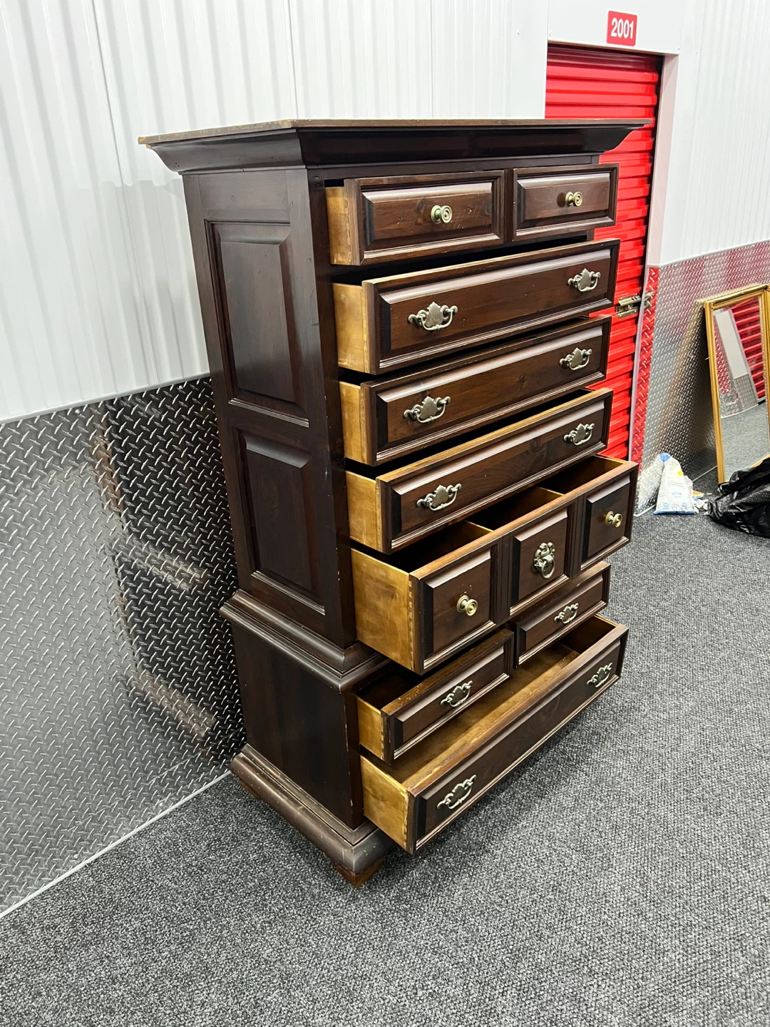 Vintage Dark Wood Tall Dresser 12 Drawers 20%OFF+ FREE DELIVERY - photo 2