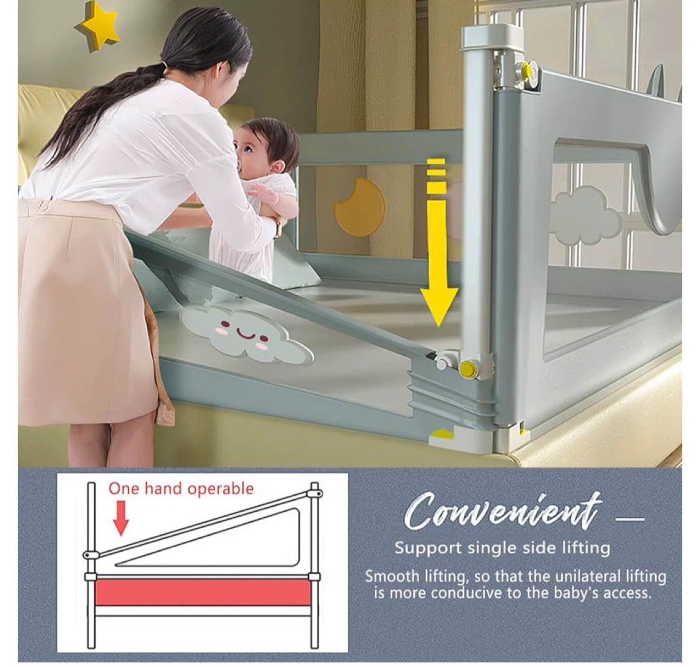 3 side Bed Rail Guard for Toddlers - photo 2