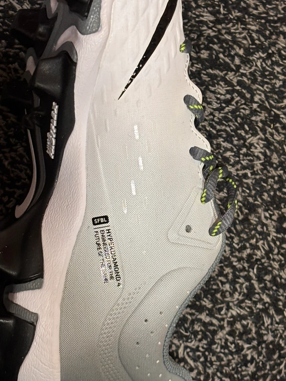 Nike Hyperdiamond 4 Cleats - White/Grey - Size 6.5 Youth - photo 5