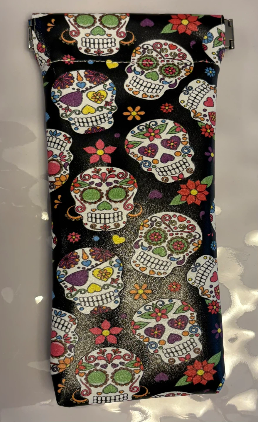 ✨✨Day of the Dead Sugar Skull Glasses Case with Cleaning Cloth