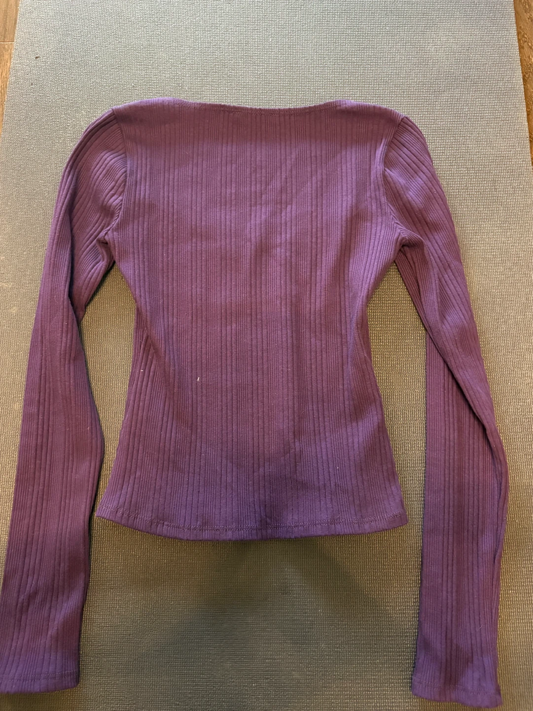 Reformation Ribbed Long Sleeve Top XS Purple - photo 4