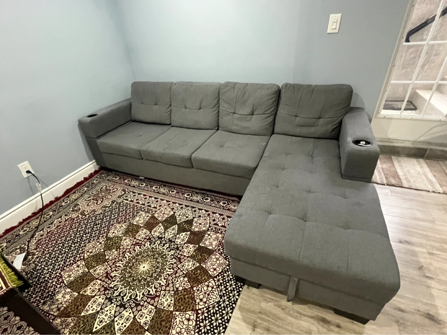Grey Sectional Sofa with Storage - photo 3