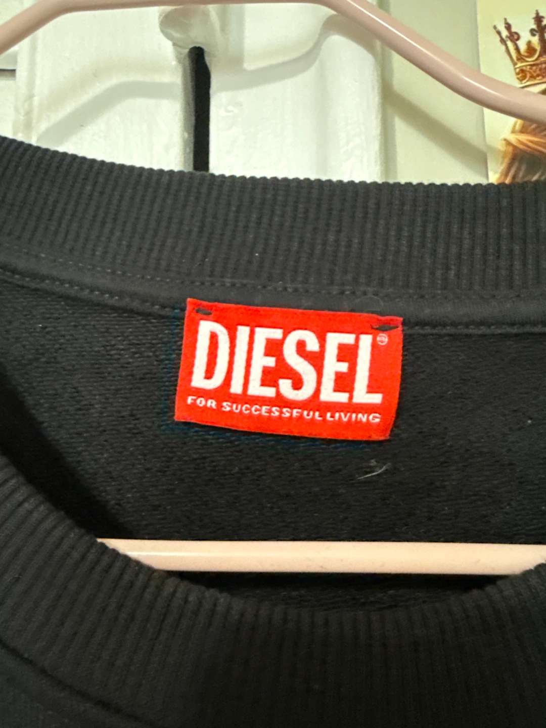 Black Diesel Cropped Long Sleeve Sweatshirt - photo 2