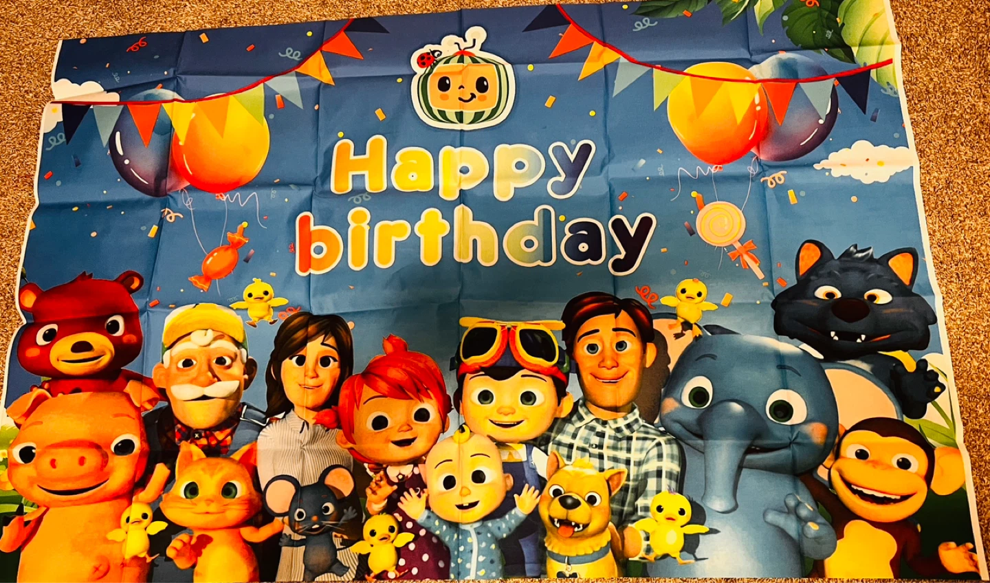 CoComelon Happy Birthday Backdrop Banner