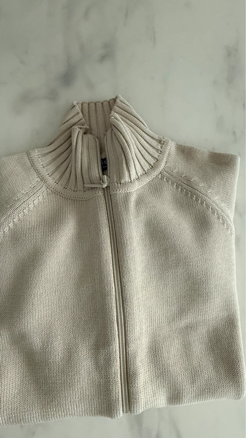 Modissa Cotton Zip-Up Sweater - Size S - photo 5