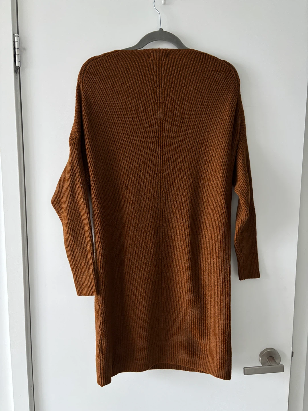 ONLY Ribbed Knit Sweater Dress - Brown - Size M - photo 2