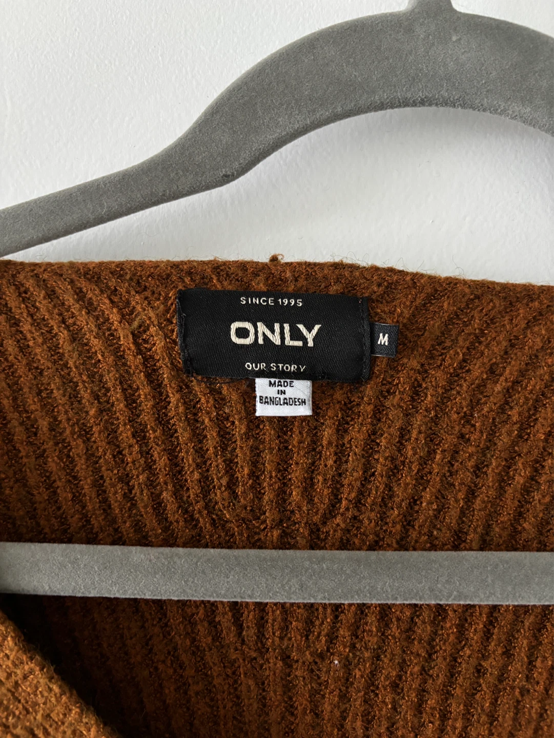 ONLY Ribbed Knit Sweater Dress - Brown - Size M - photo 3