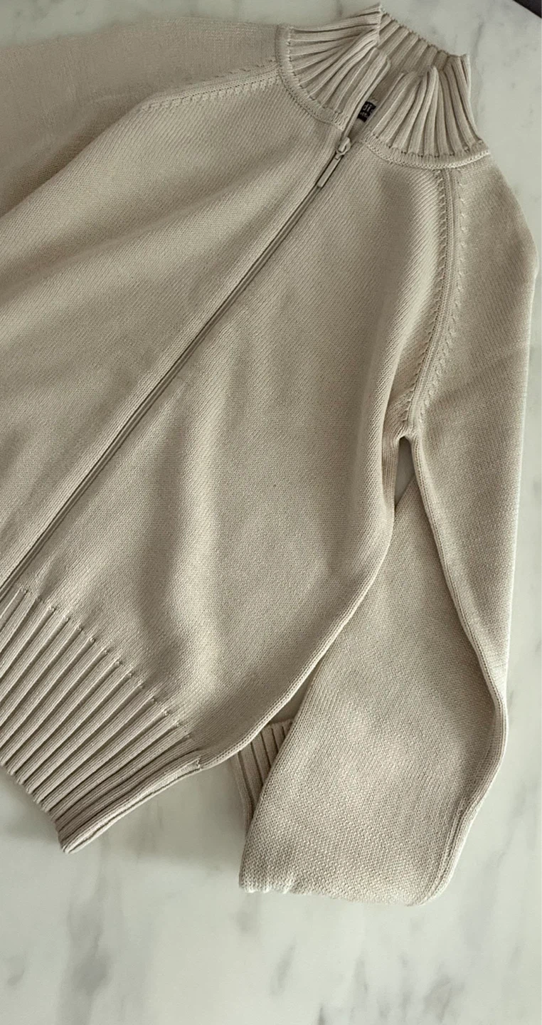 Modissa Cotton Zip-Up Sweater - Size S - photo 2