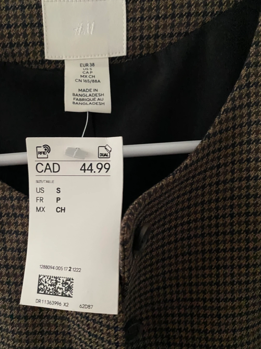 H&M Houndstooth Vest - Size S - photo 5