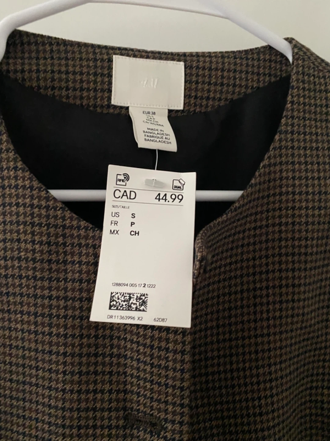 H&M Houndstooth Vest - Size S - photo 3