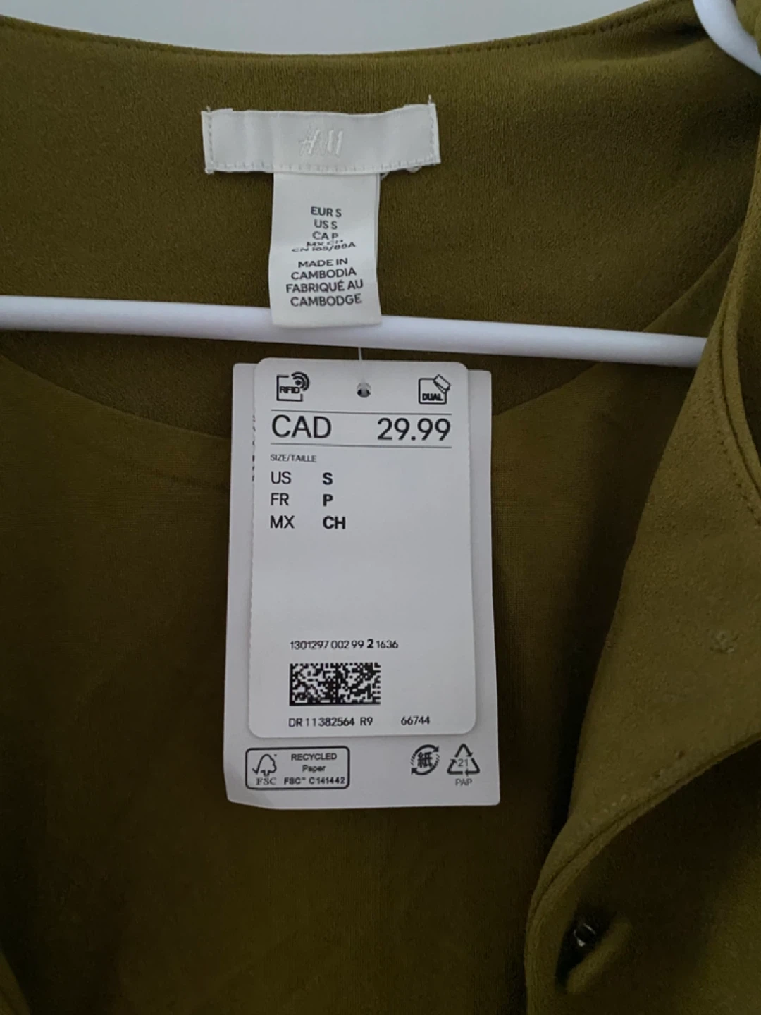 H&M Sleeveless Vest Olive Green Size S - photo 5