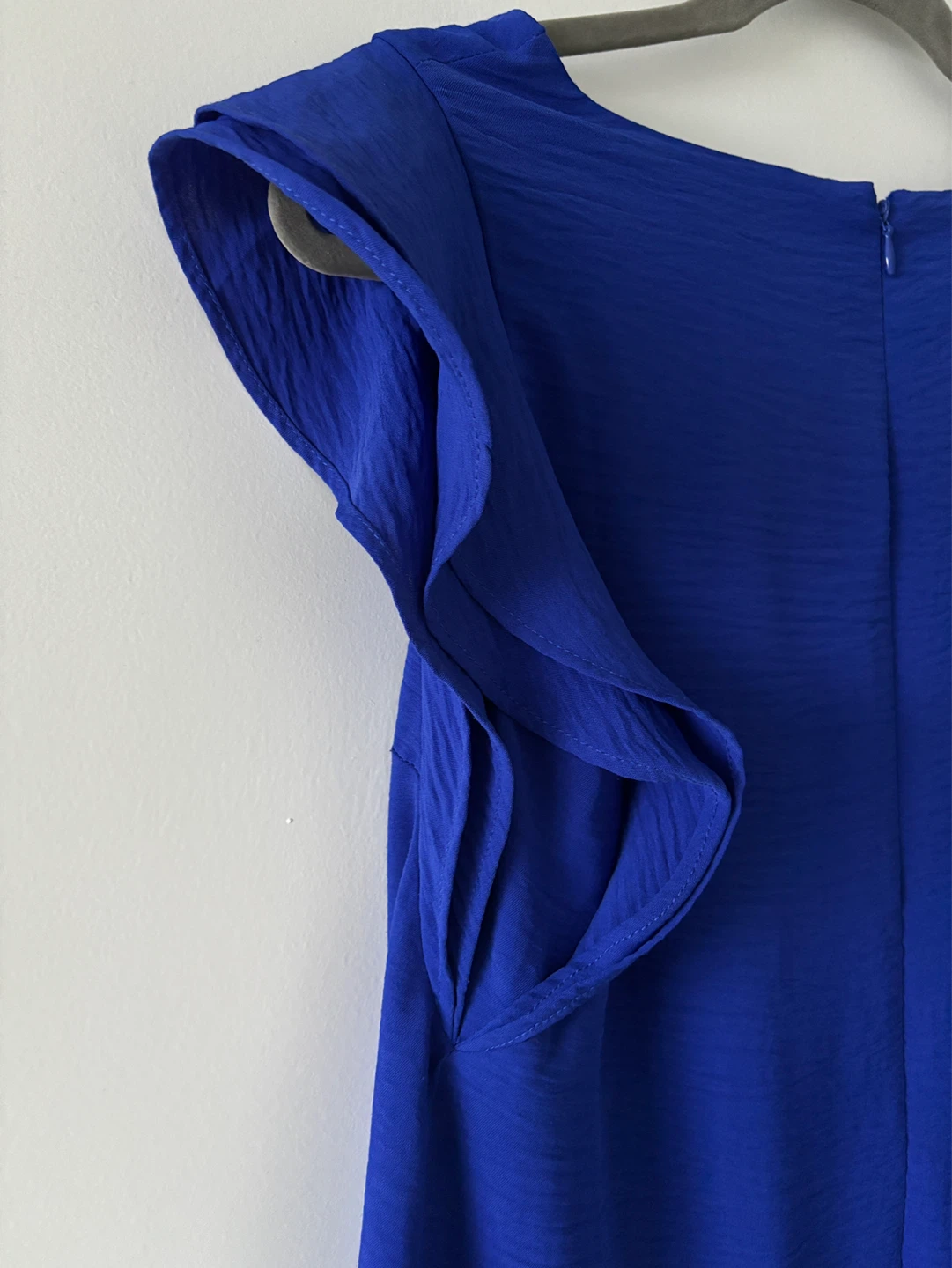 DKNY Royal Blue Ruffle Sleeve Dress - Size 8 - photo 3