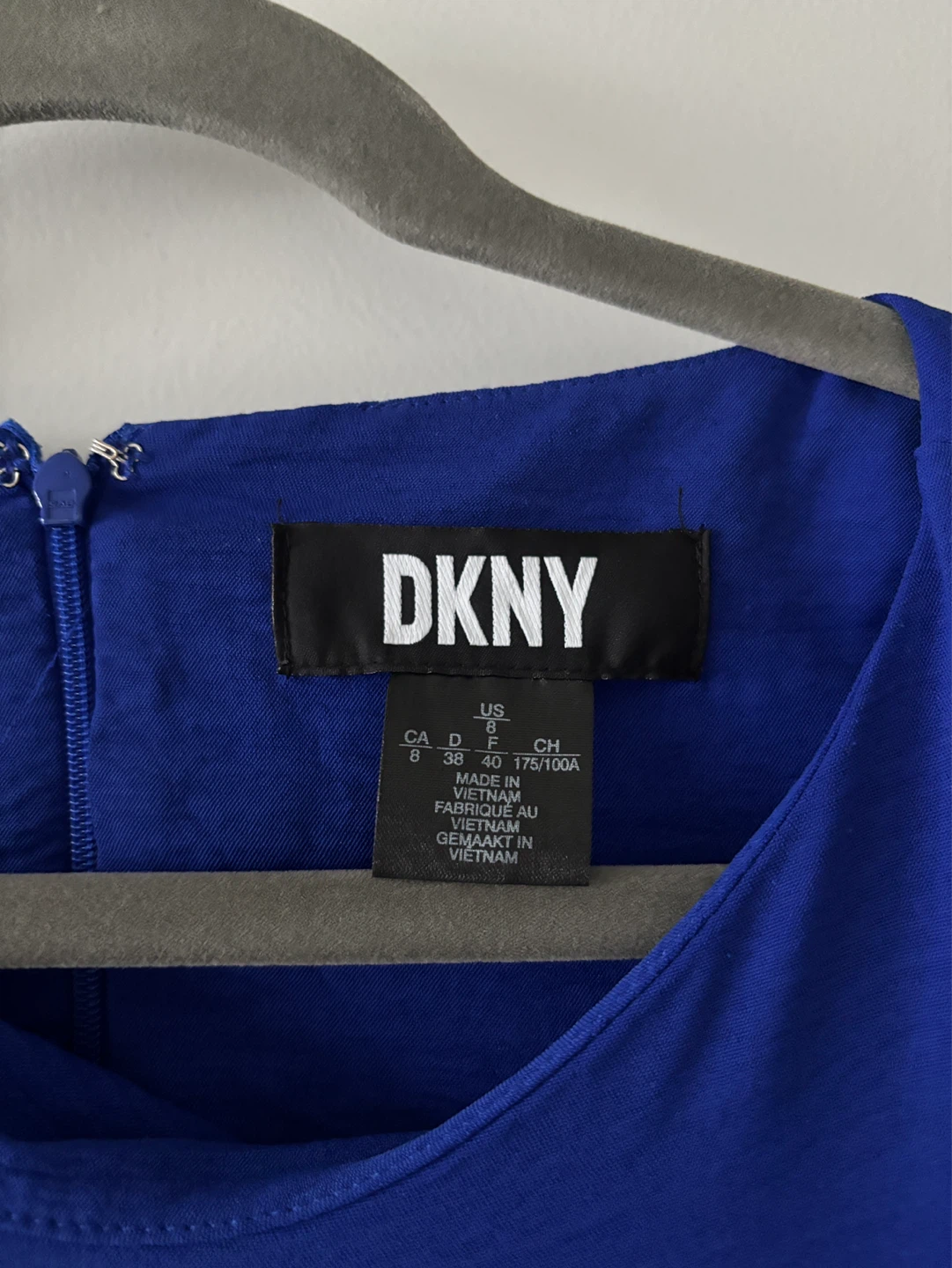 DKNY Royal Blue Ruffle Sleeve Dress - Size 8 - photo 4