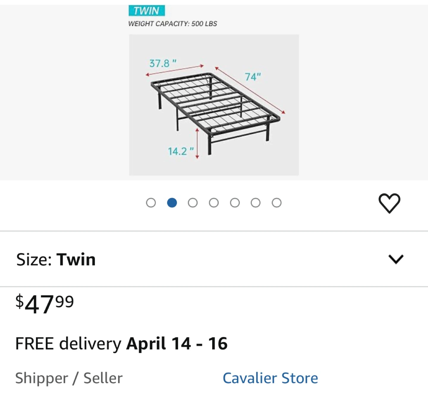 [Moving Sale] BestMassage Twin Bed Frame (Metal)