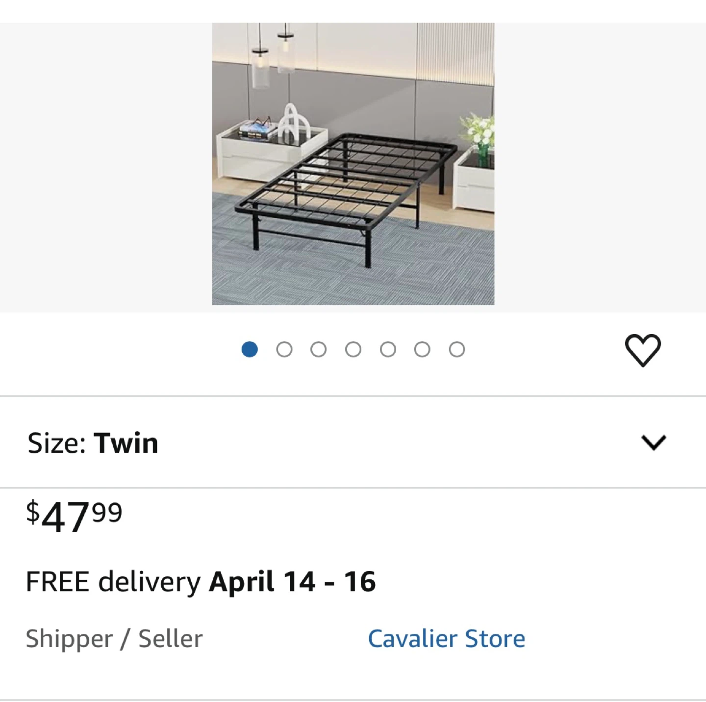 [Moving Sale] BestMassage Twin Bed Frame (Metal) - photo 2