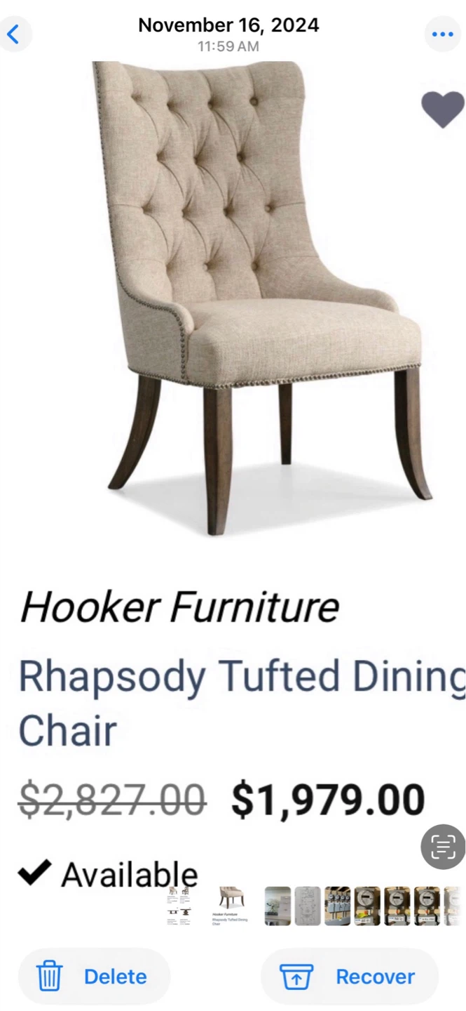 Hooker Furniture Rhapsody Tufted Dining Chair - photo 3