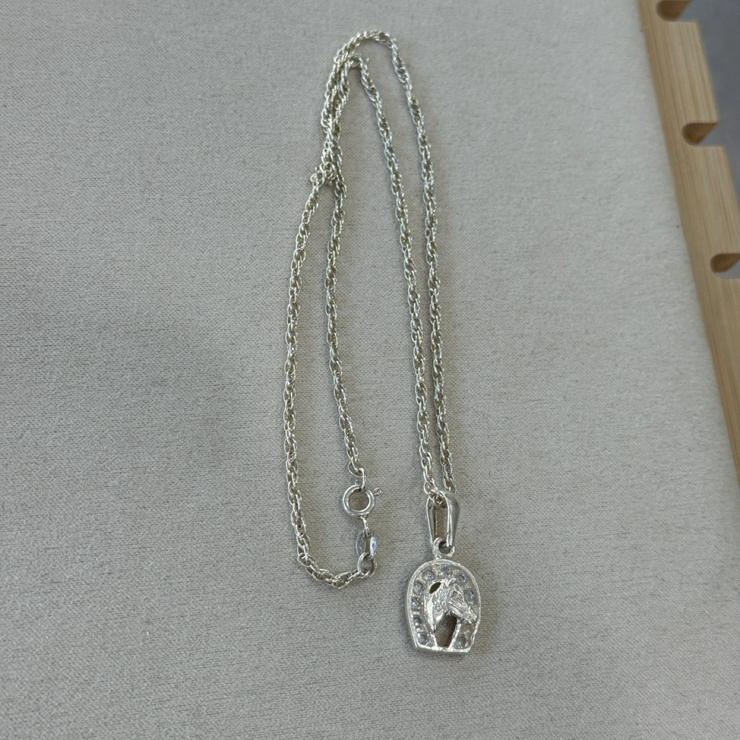 Silver Horse & Horseshoe Pendant Necklace - photo 4