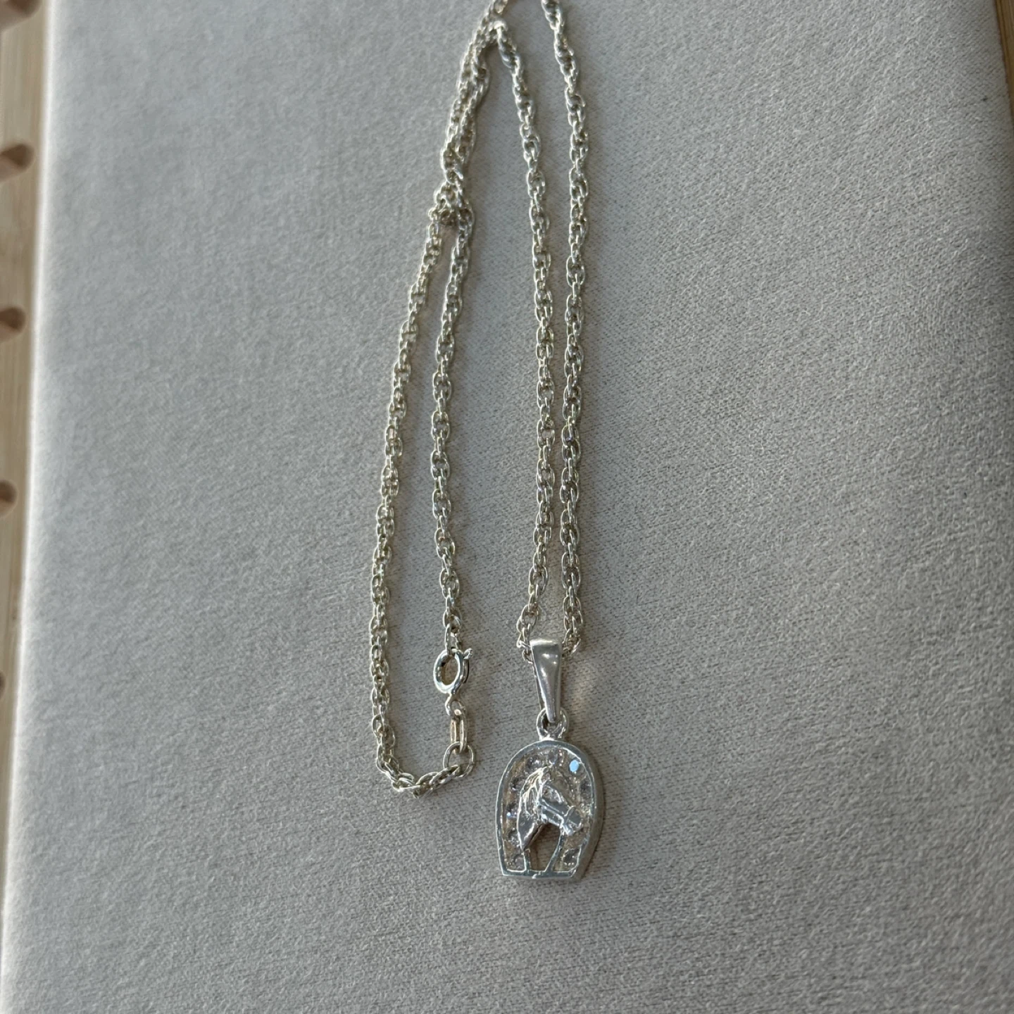 Silver Horse & Horseshoe Pendant Necklace - photo 5