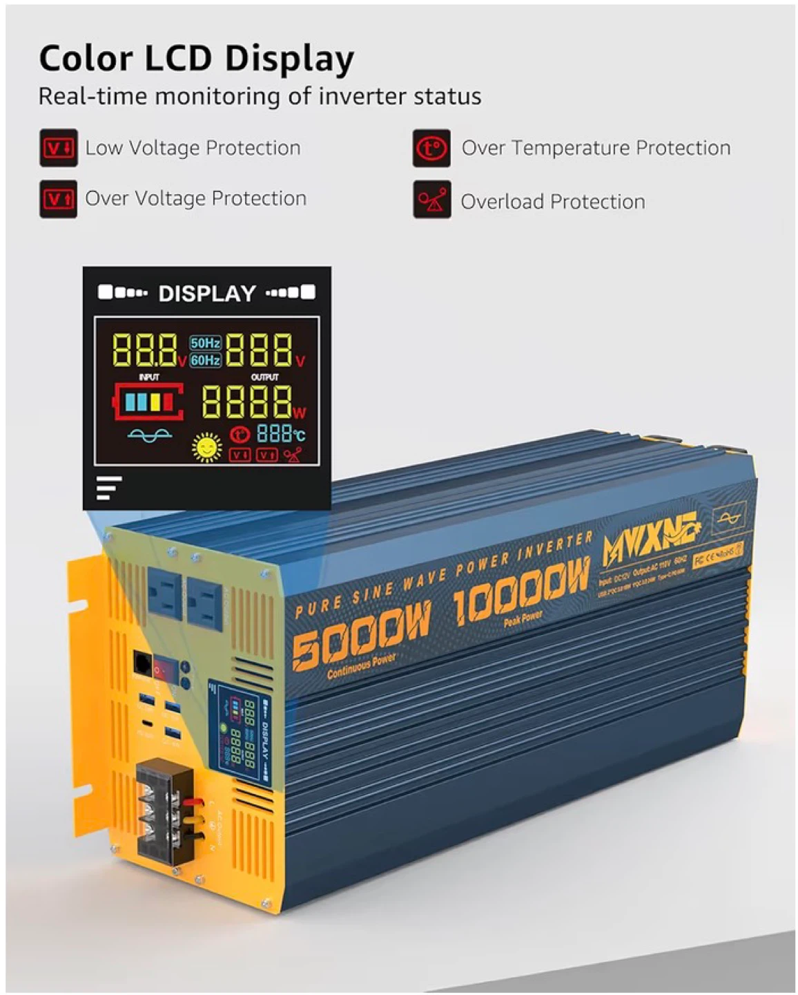MYXNS 5000W 10000W Pure Sine Wave Power Inverter 12V - photo 3