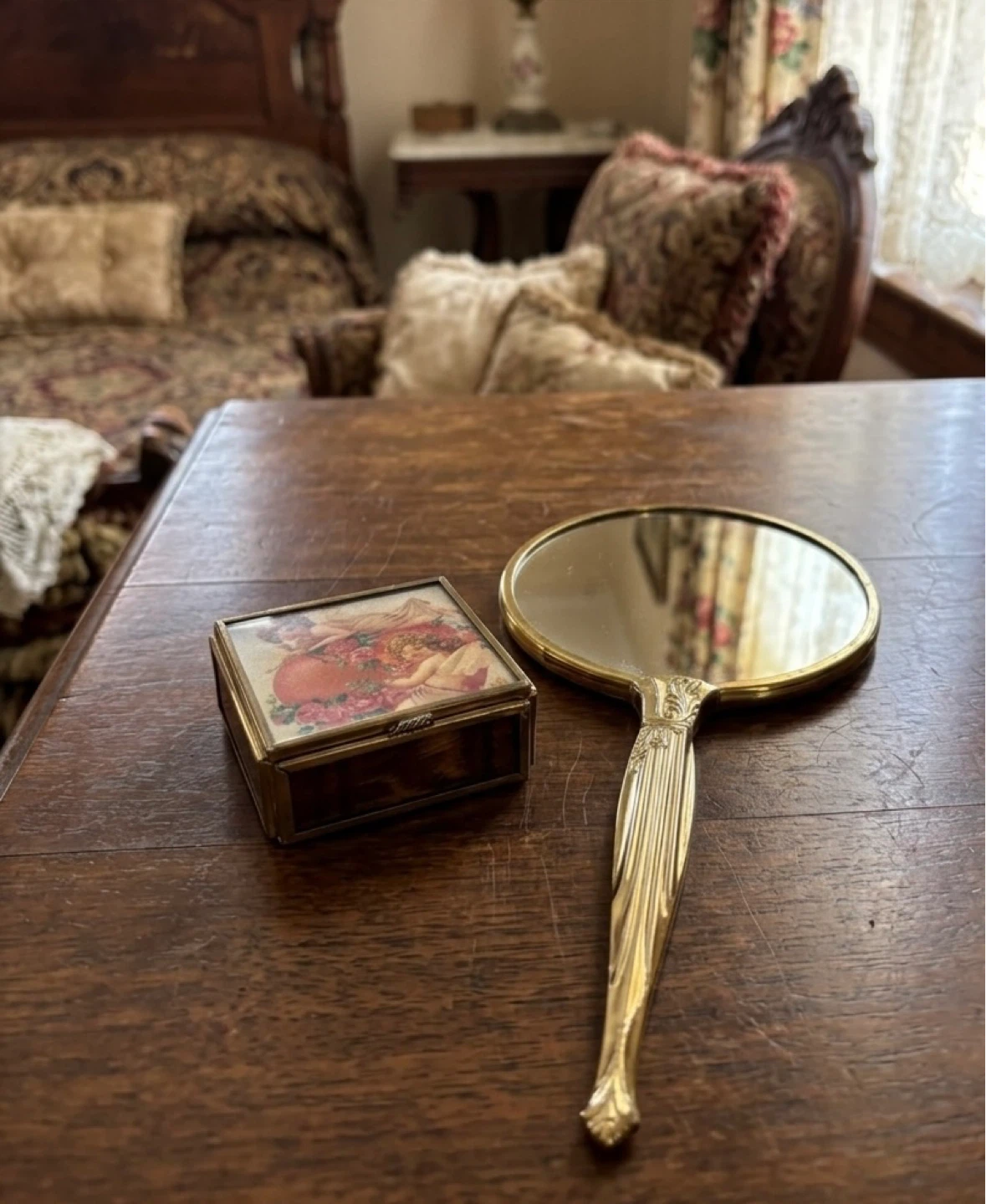 Via Vermont Angel Jewelry Box & Retro Hand Mirror by Marion.