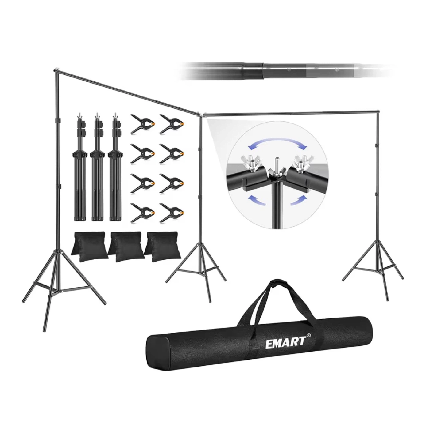 EMART Wide-Angle Rotatable Backdrop Stand Kit