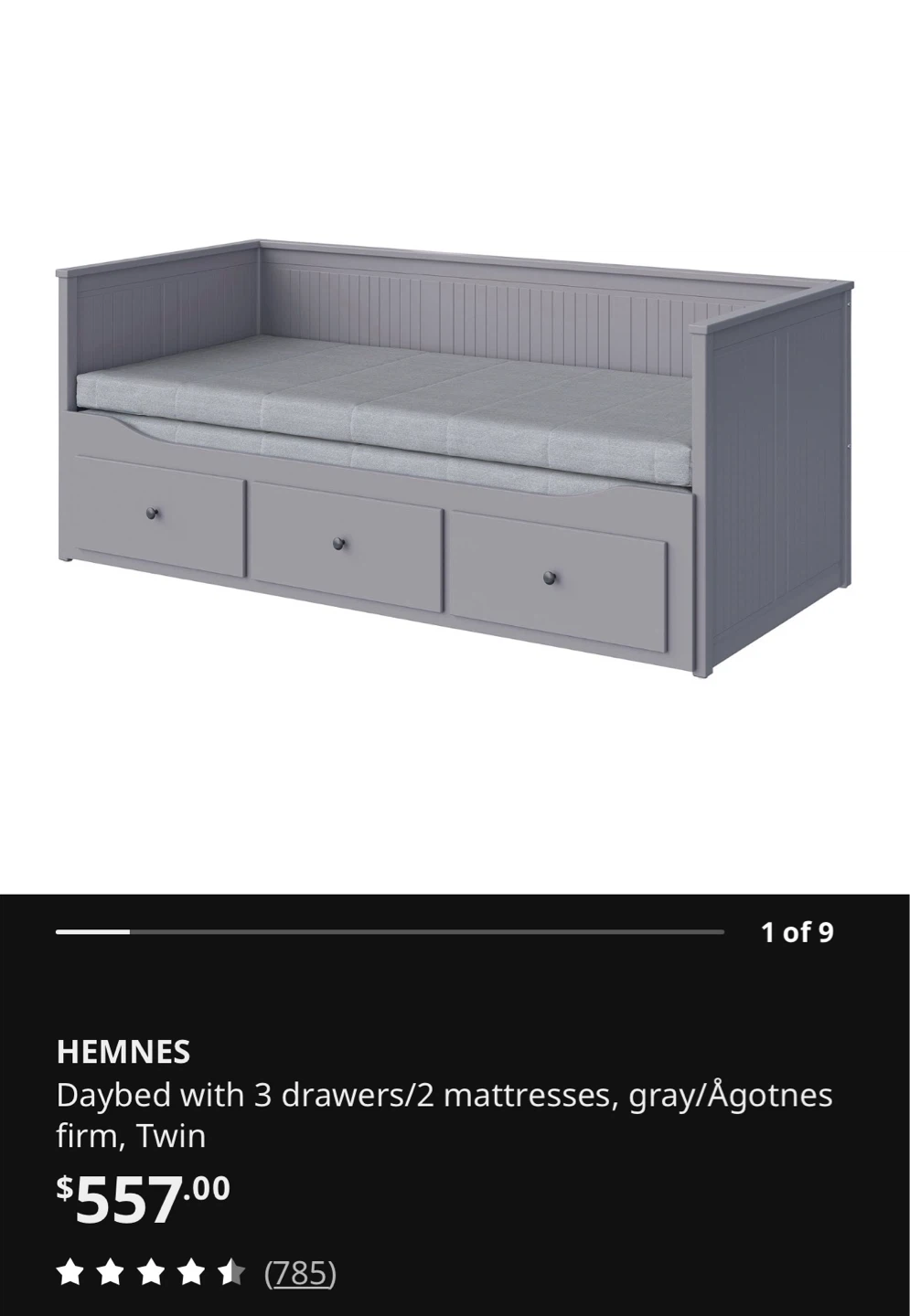 IKEA Daybed with 3 Drawers - Grey - photo 3