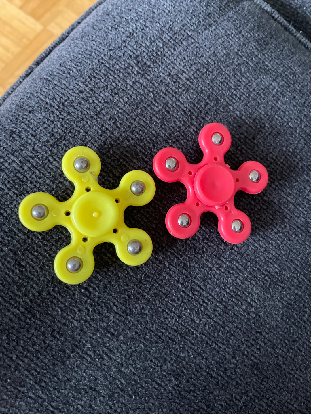 Two Fidget Spinners - Yellow and Red “thrifty pick”