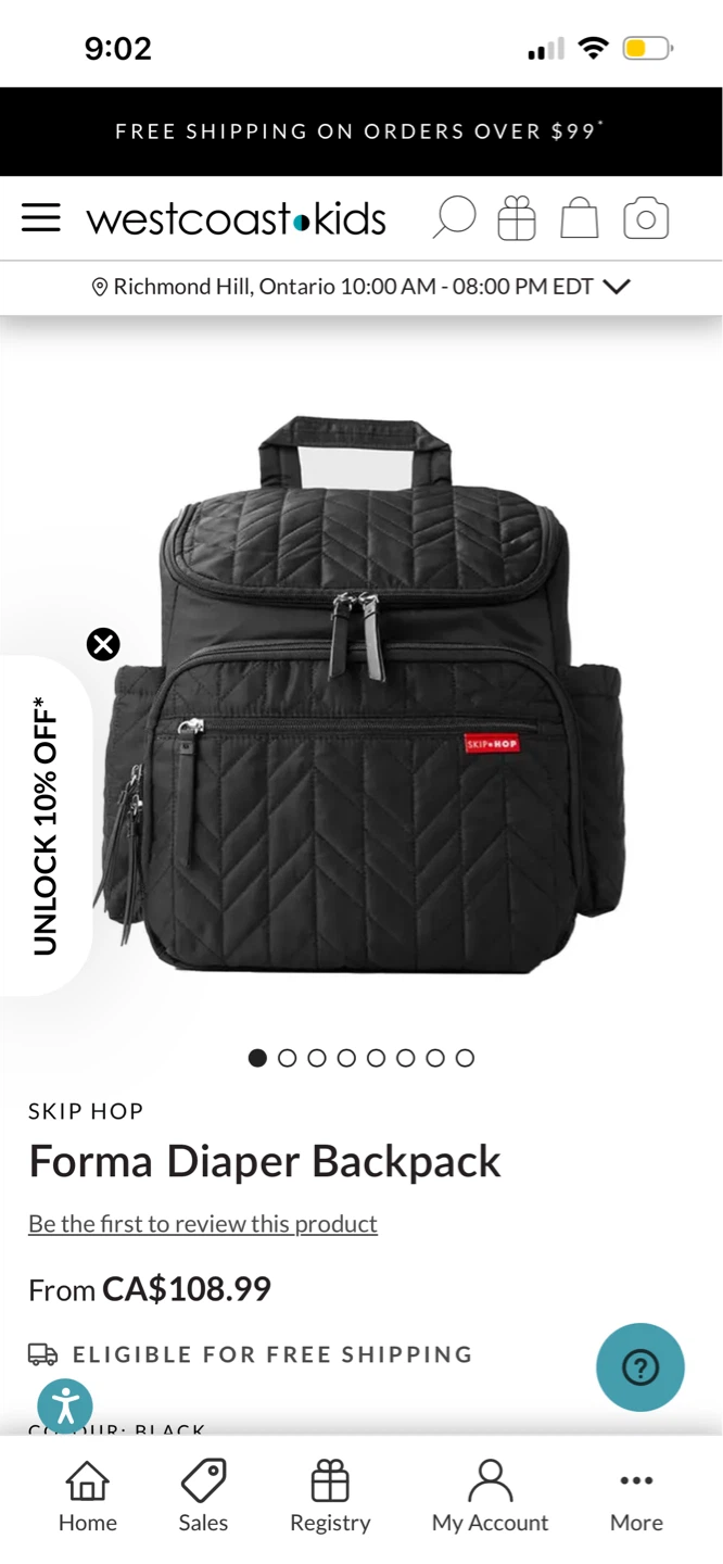 Skip Hop Forma Diaper Backpack - Black - photo 4