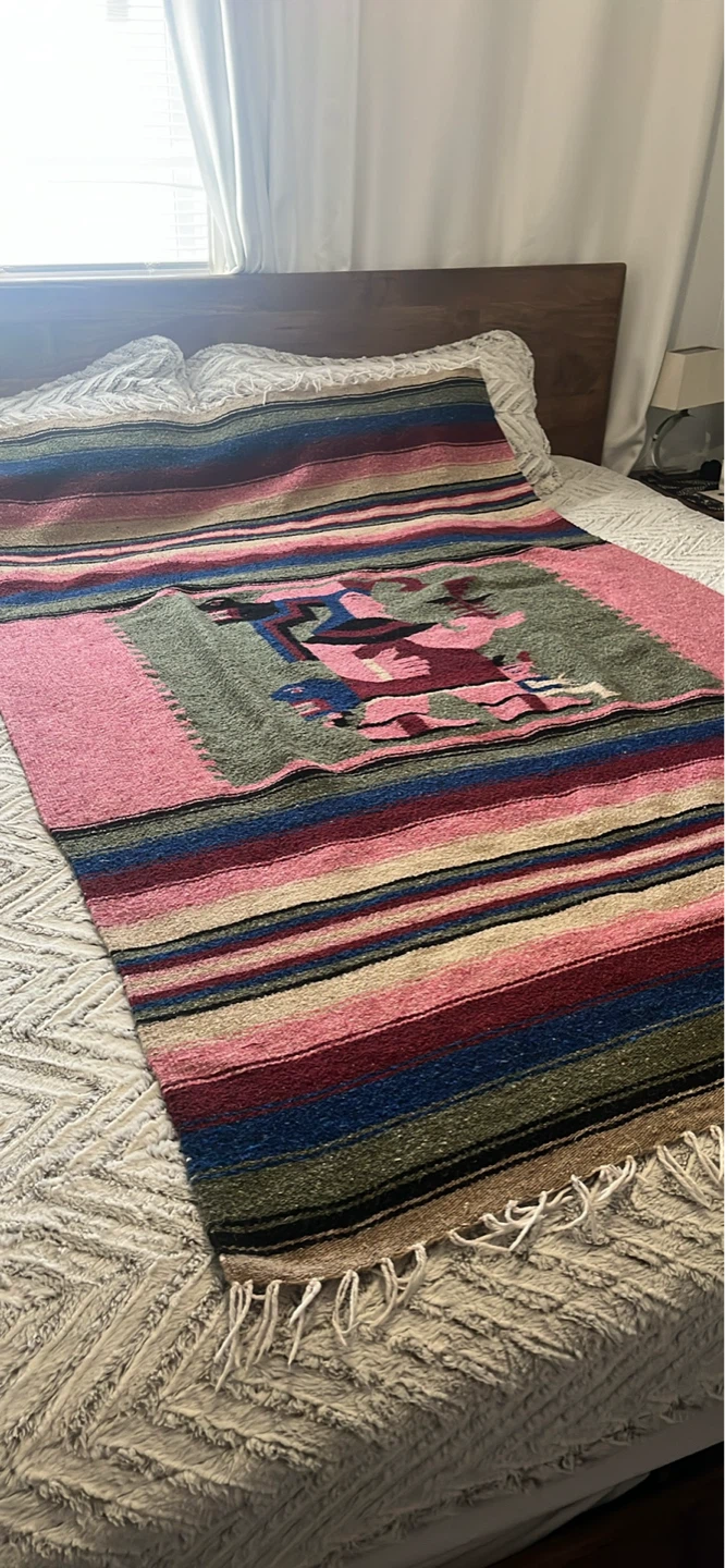 Vintage hand woven blanket - photo 3