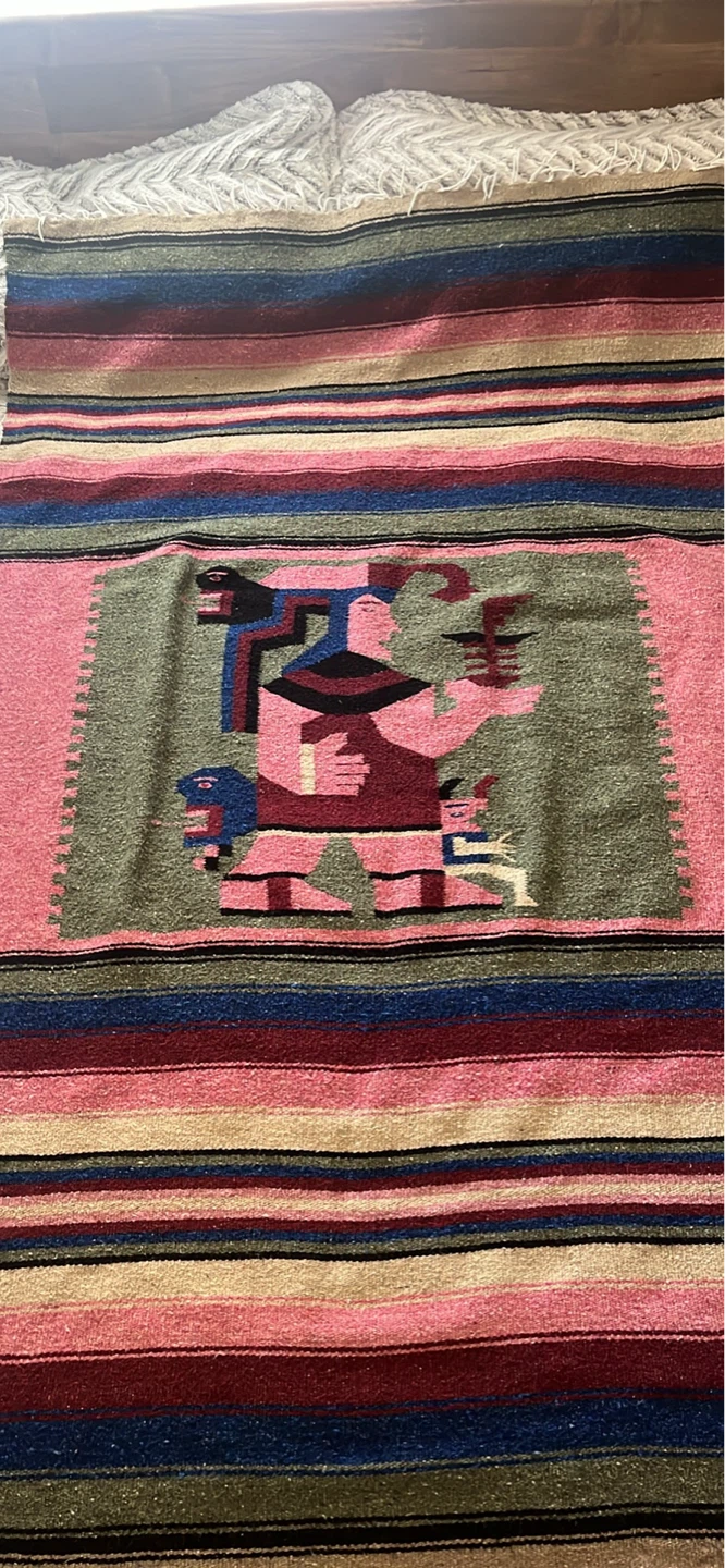 Vintage hand woven blanket