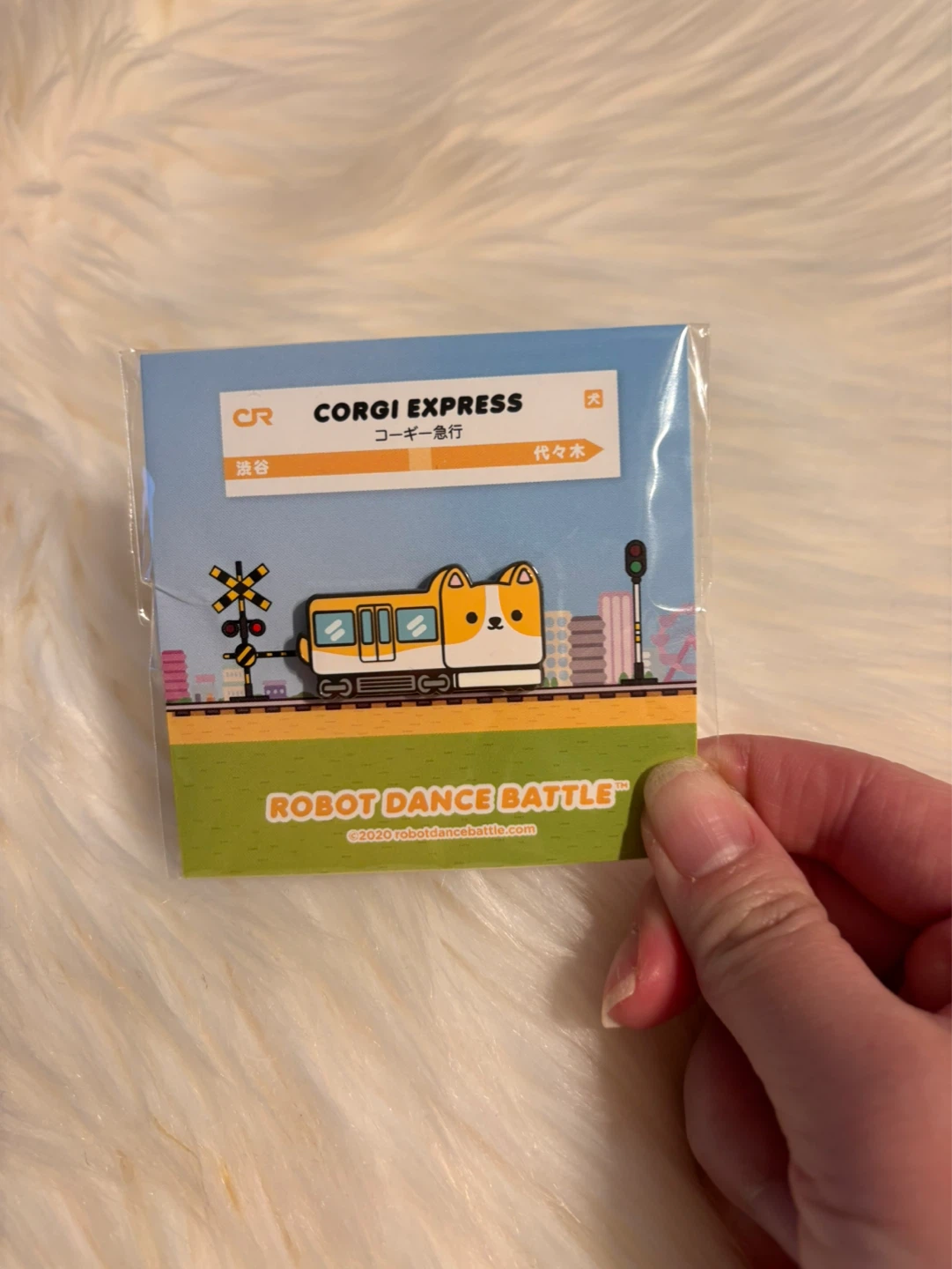 Robot Dance Battle Corgi Express Enamel Pin - photo 2