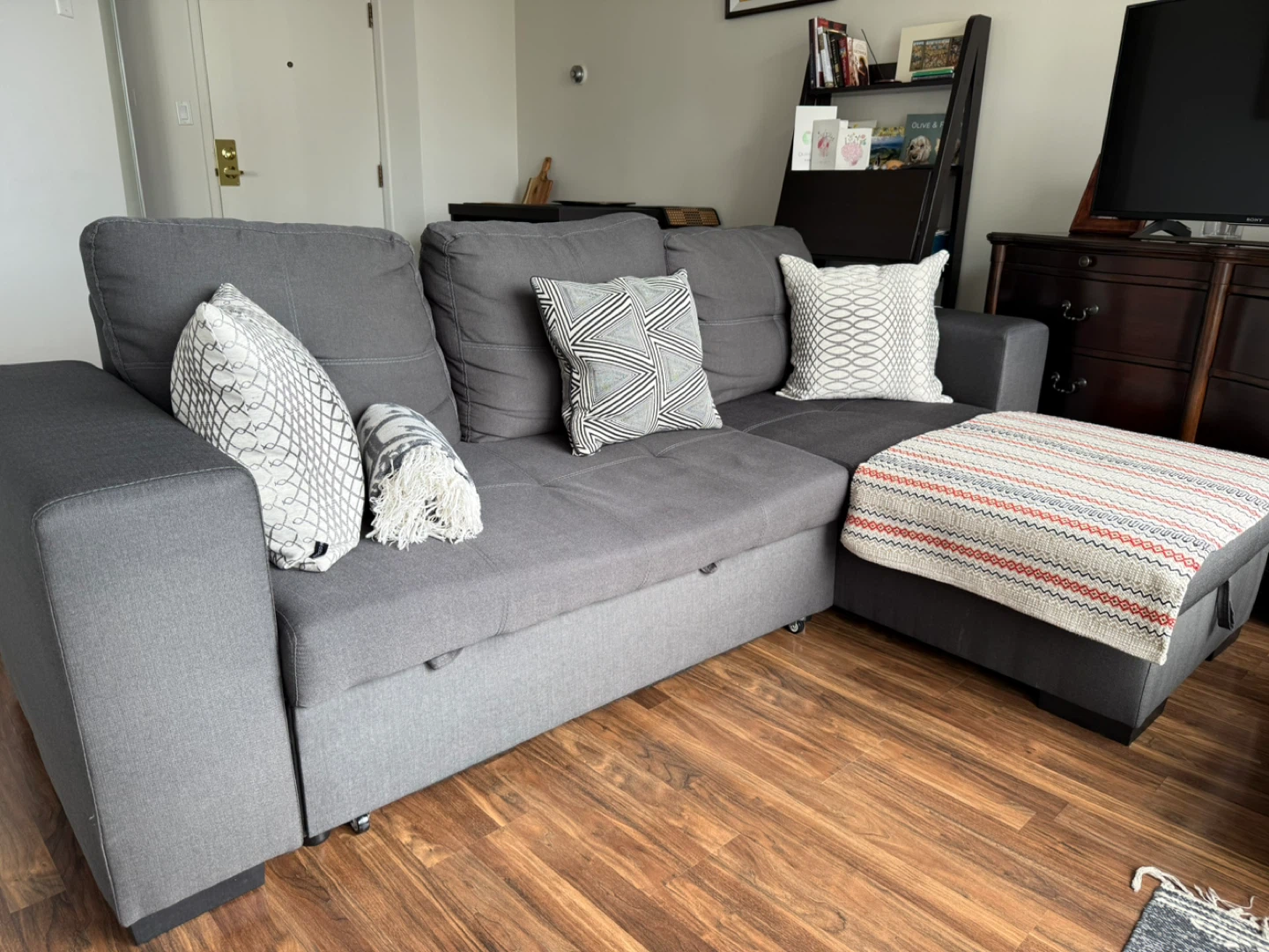 Grey Sectional Sofa with Storage Chaise