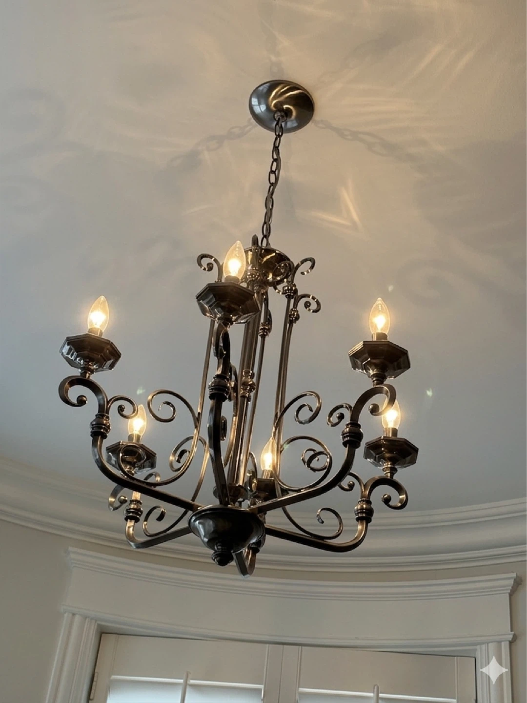 Aged Silver 6-light scroll-arm Chandelier - photo 2