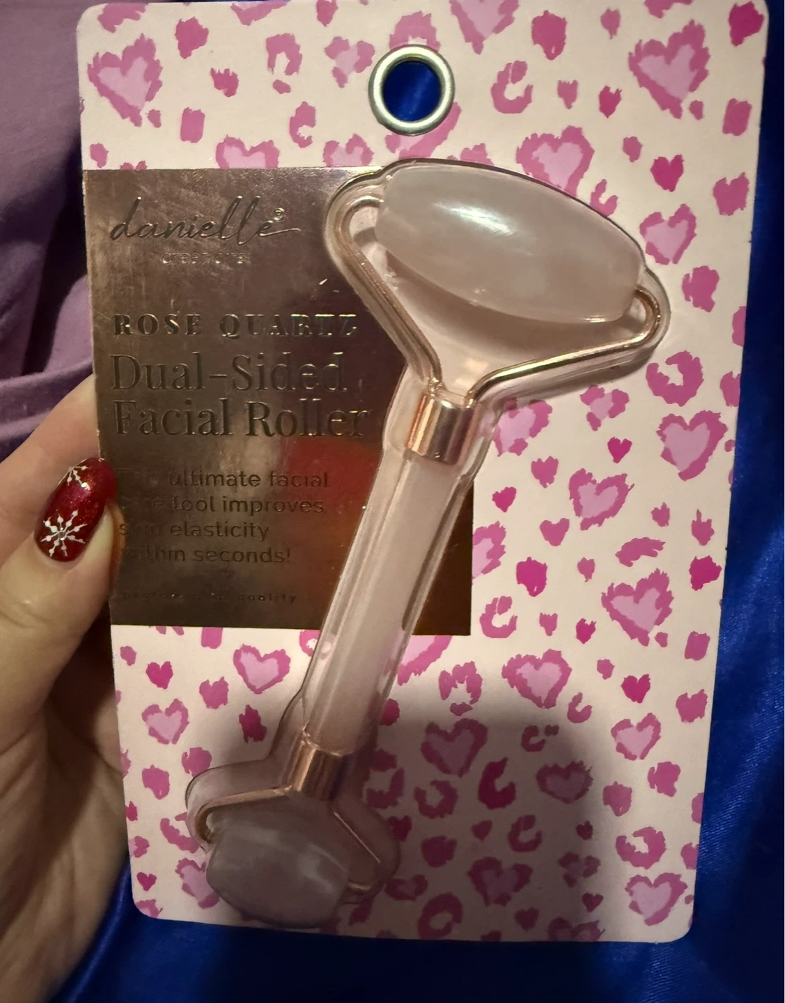 Danielle Creations Rose Quartz Dual-Sided Facial Roller