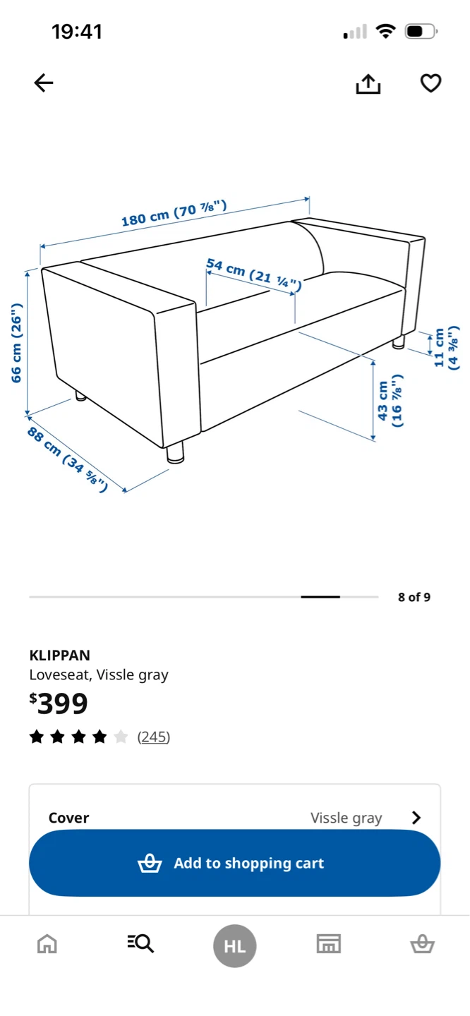IKEA KLIPPAN Loveseat ($80 for 4/10, 4/11 evening pick up) - photo 2