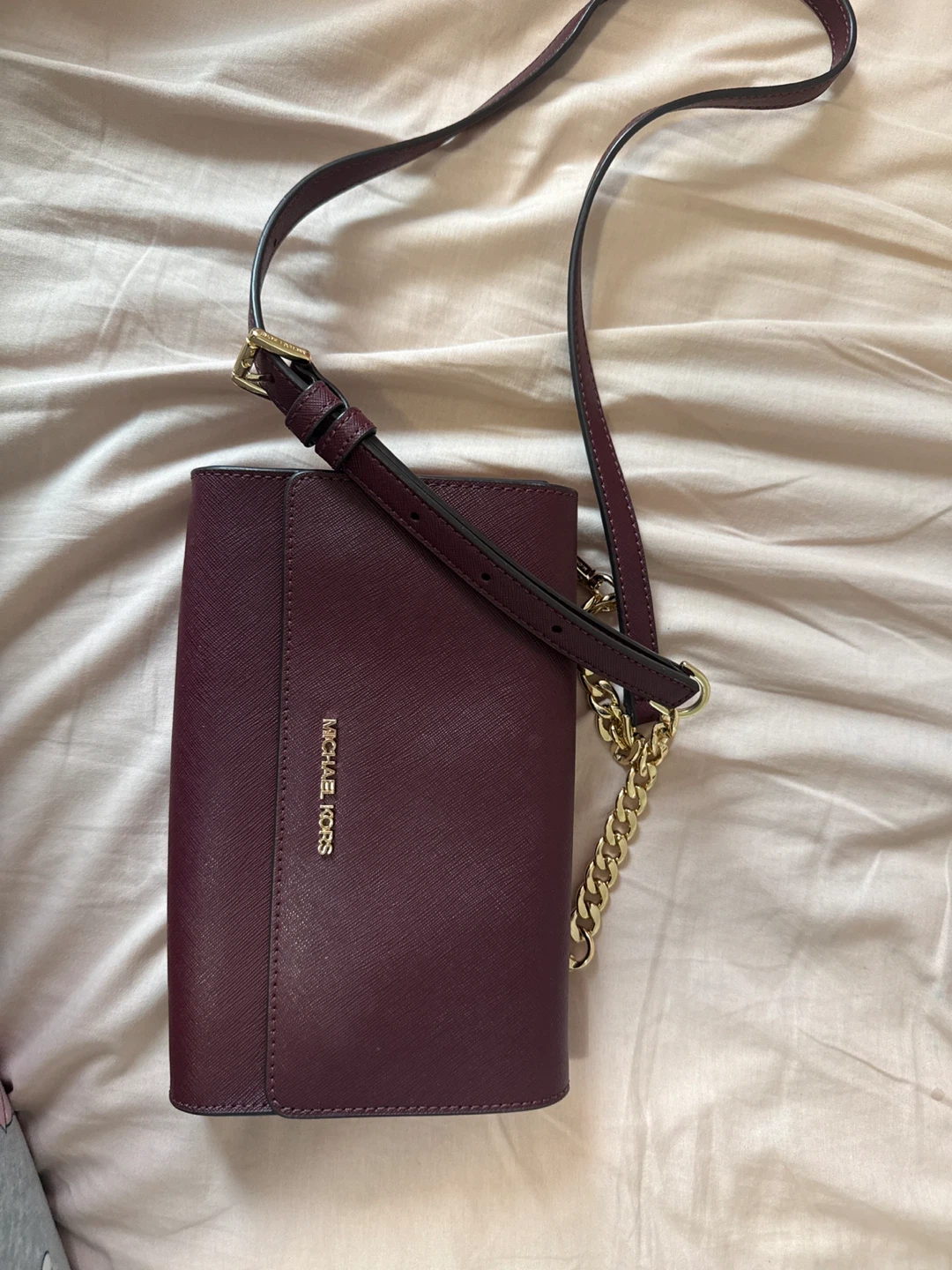 Michael Kors Burgundy Leather Crossbody Bag