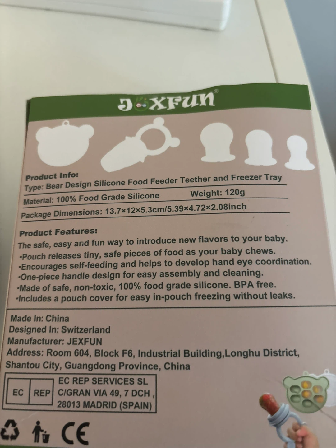 J.X.FUN Silicone Feeder Teether and Mini Popsicle Set 4m+ - photo 2