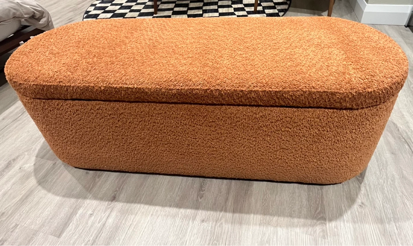 Florence Orange Bouclé Storage Ottoman - photo 5